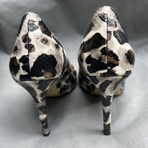 Diane Von Furstenberg DVF Snake Embossed High Stiletto Heels Shoes Size 7.5 - Picture 6 of 8